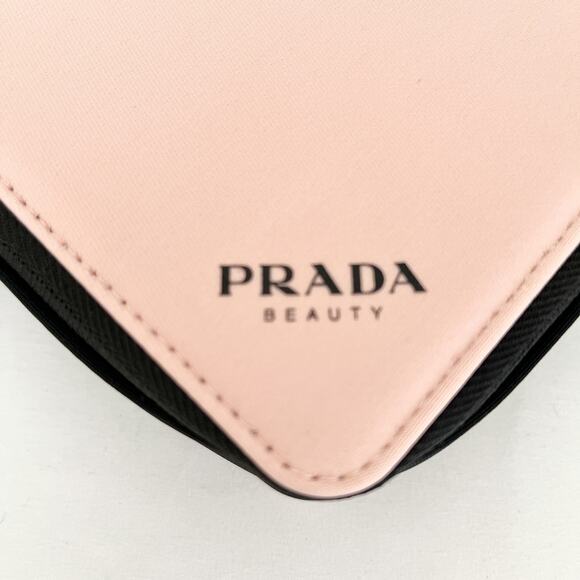 PRADA Beauty Novelty Triangle Makeup Cosmetic Pouch Pink Crossbody Bag - Picture 9 of 13